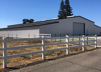 60 x120x16 Large White Metal Barn with White Fence Tehama County
