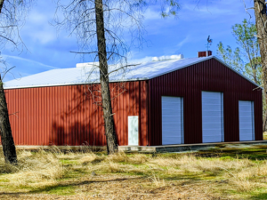 60 x 60 x 16 Red Metal barn pre-engineered building PEMB White Roll up doors