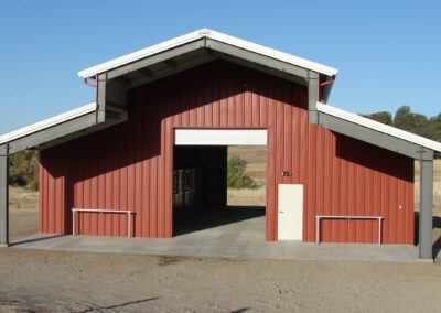 Red Barn with White Roll Up Door Butte County Chico Oroville Orland Corning CA