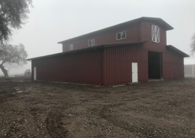 Red Metal PEMB Pre-Engineered Metal Steel Barn Building Glenn County