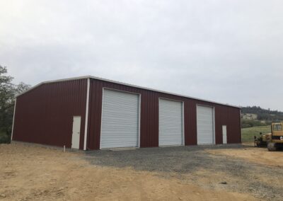 50x80x16 Red Shop Building White Roll Up Doors